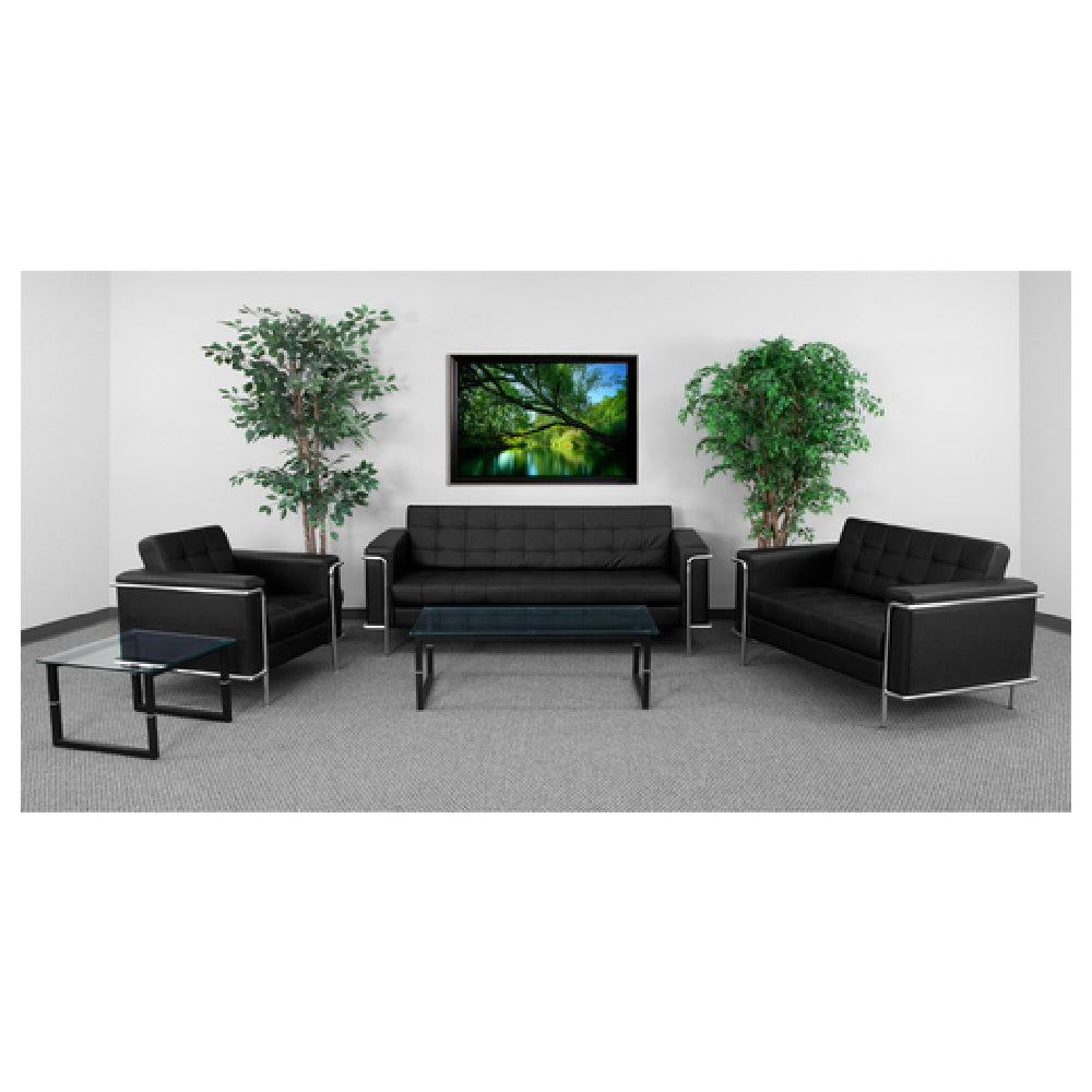 Flash Furniture ZB-LESLEY-8090-SET-BK-GG Hercules Lesley Series Reception Set Includes: (1) 36-3/4"W X 33"D X 32-1/2"H Chair