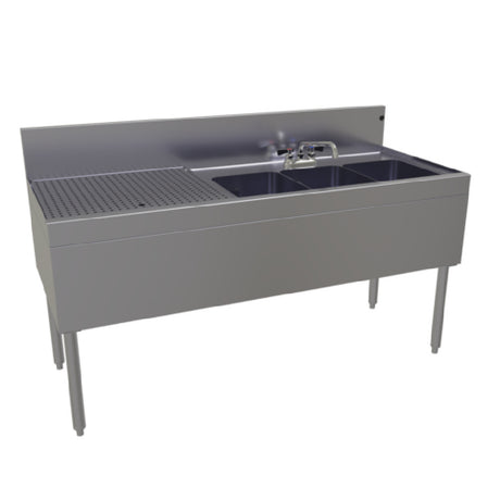 Glastender TSB-60R-S Underbar Sink Unit Three Compartment 60"W X 24"D