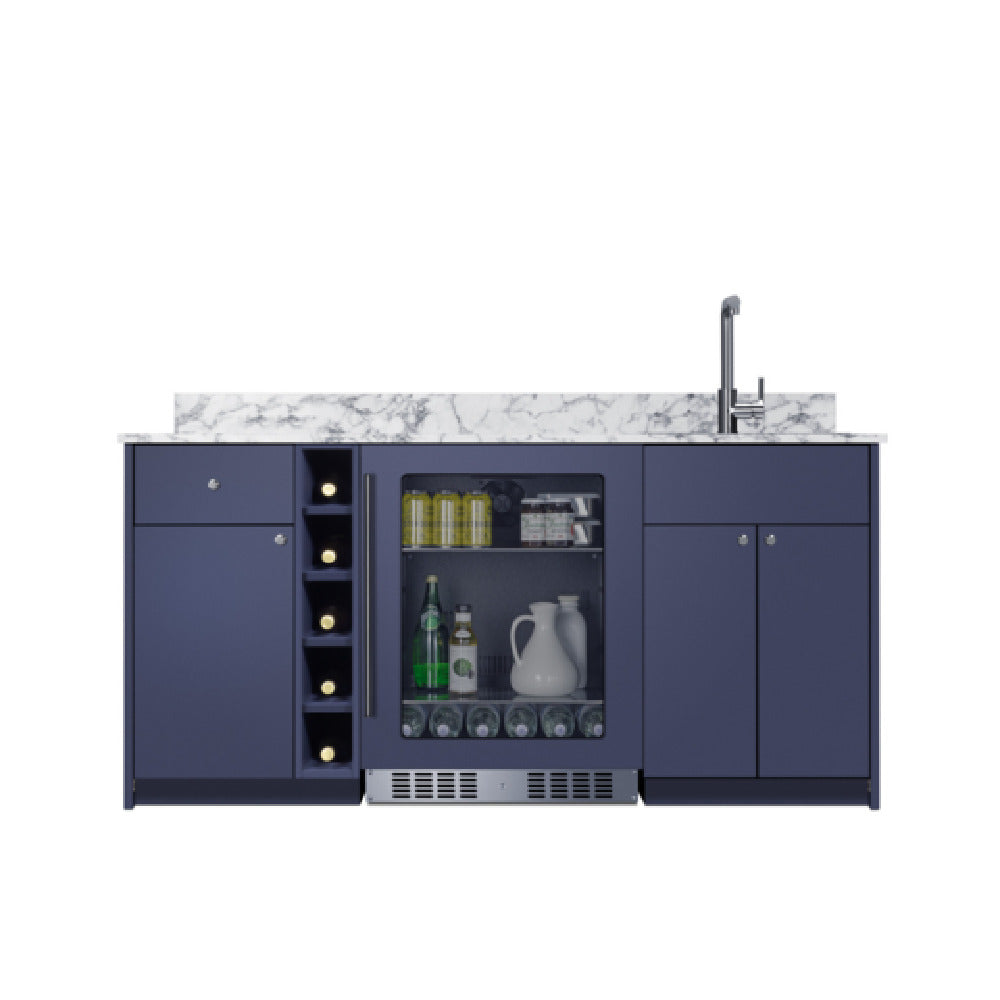 Summit OASISMN33 - Turnkey Oasis Wet Bar, ADA-height, Midnight Navy Finish