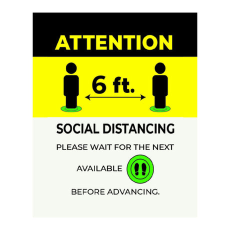 Aarco SDS-118E Form-A-Line™ Social Distancing Sign Insert 8"W X 11"H English