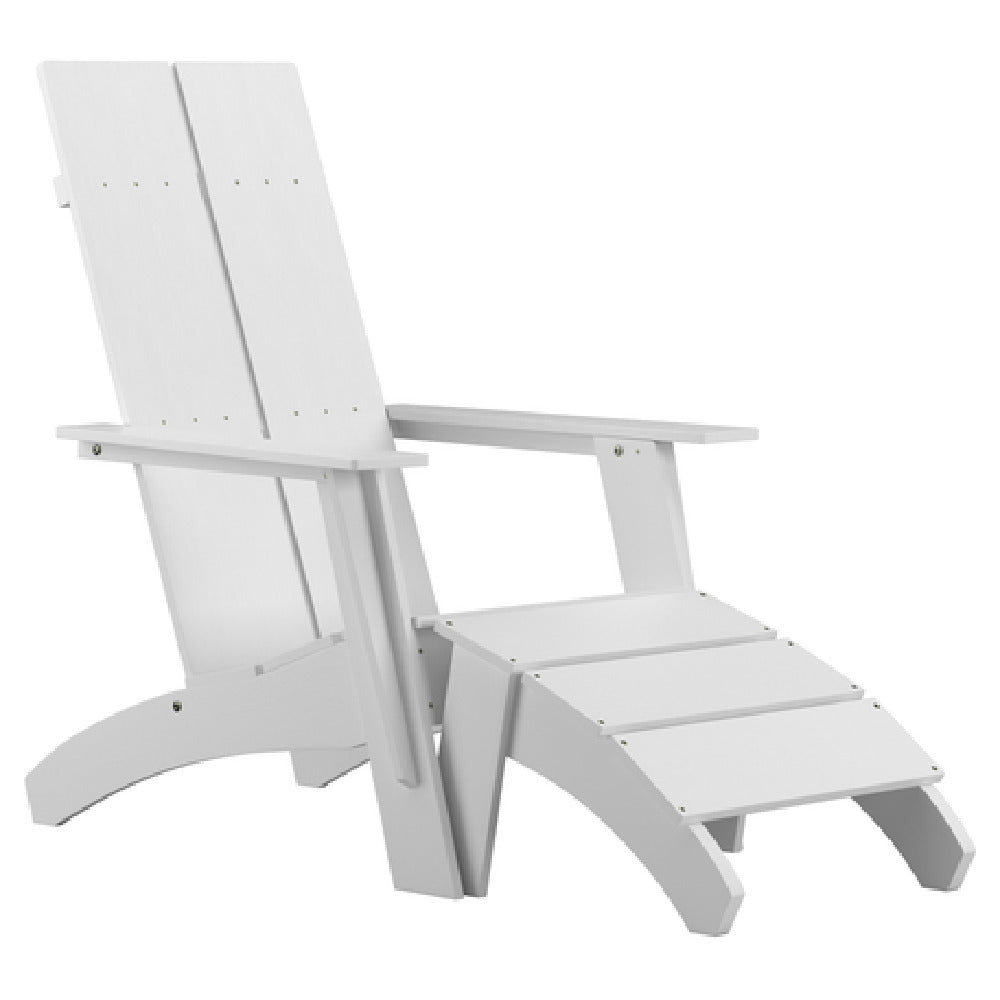 Flash Furniture JJ-C14509-14309-WH-GG Sawyer Modern Adirondack Chair With Foot Rest