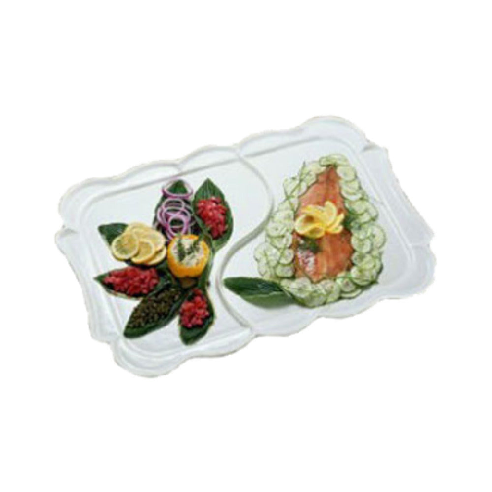 Bon Chef 2068DCARM - Queen Anne Divided Serving Tray, 22" X 32", Aluminum With Ceramic-look Coating