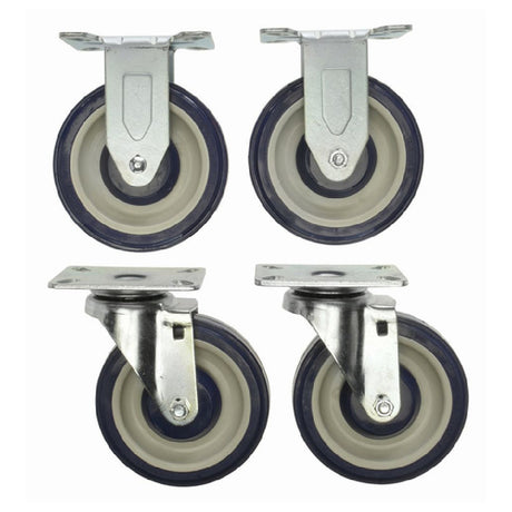Hubert 50880 - Caster Kit, For Utility/Stock Cart #80014 & #87009,5" Dia., (2) Locking