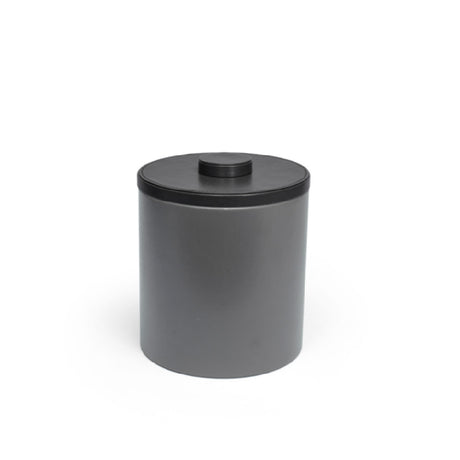 FOH RIB028GYL21 3.5qt Round London Ice Bucket Smoke With Black Lid Includes One RIB017GYL21-BTM 3.5qt Round London Ice Bucket Base Smoke