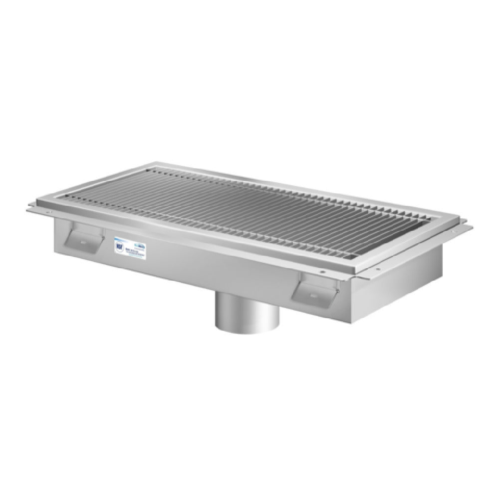 Koolmore KM-FTG-12108 KoolMore Commercial Floor Trough Drain 108"W X 12"D (2) 4"dia. Drain Connections