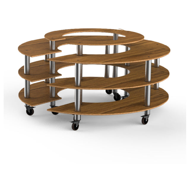 Steelite MGCMSB01BSXW Mogogo Buffet Solutions Modular Market Station 4-tier 81-1/2" Dia. X 41"H