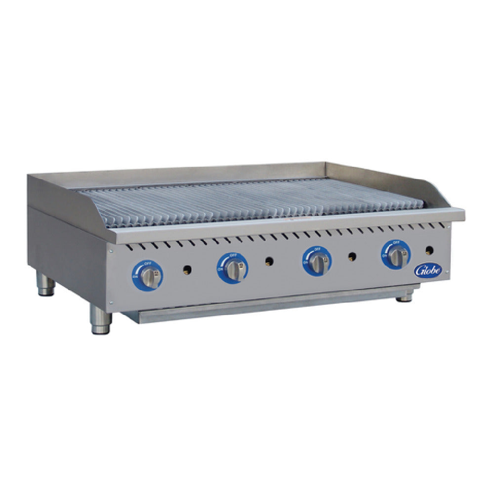 Globe GCB48G-RK (QUICK SHIP) Gas Charbroiler Char Rock Countertop