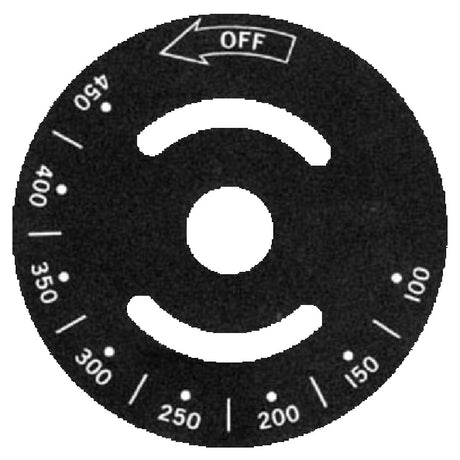 Franklin Machine Products 228-1199 Temperature Dial Plate 100° To 450° F Temperature Range