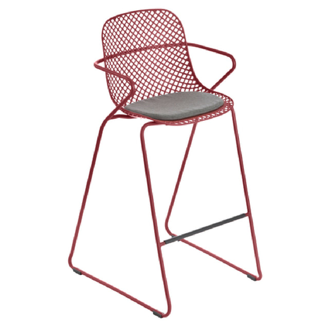 Grosfillex US139712 Ramatuelle '73 Barstool Stackable Lattice Design Resin Back