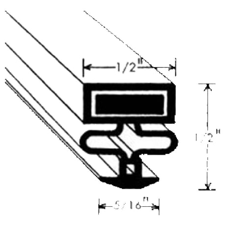 Franklin Machine Products 127-1084 Magnetic Gasket Kit 1/2" H X 1/2"W Maximum Door Size 30" X 77" With 5/16"W Magnet