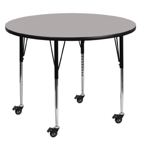 Flash Furniture XU-A42-RND-GY-H-A-CAS-GG Activity Table 42" Dia. X 22-2/5" To 30-1/2" Adjustable Height