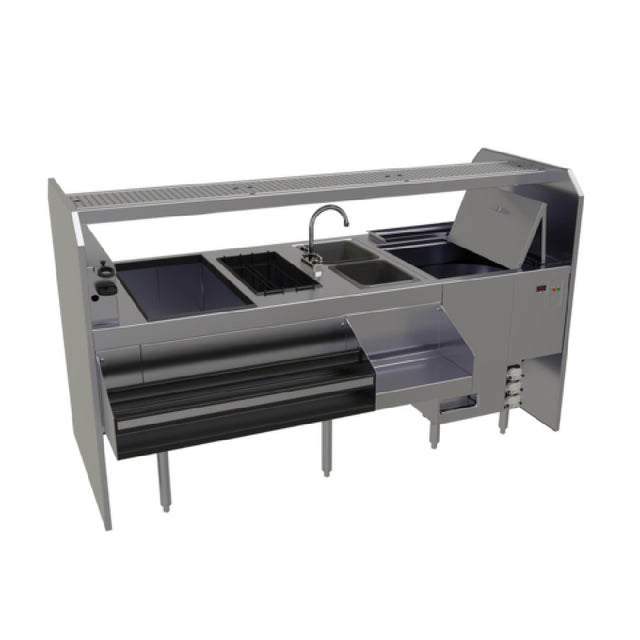 Glastender PSC-78R Complete Style Pass-Thru Cocktail Station With Glasswasher 78"W X 32"D