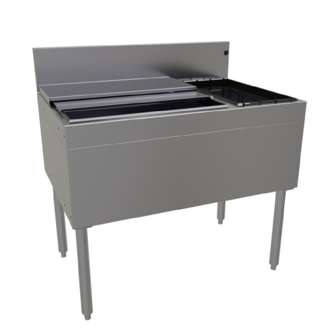 Glastender CBB-36R-CP10 Underbar Ice Bin/Cocktail Unit With Bottle Well Storage