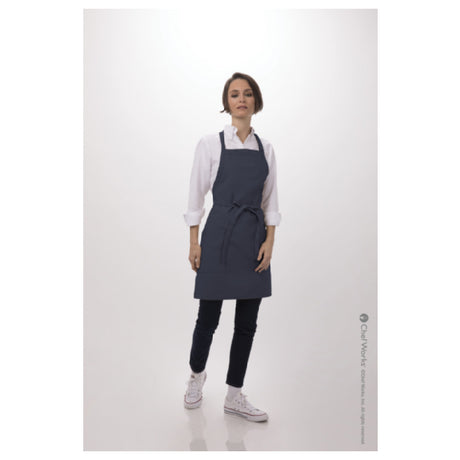 Chef Works F53 -NAV-0 Bib Apron 30-1/2"L X 24"W Adjustable Neck Buckle