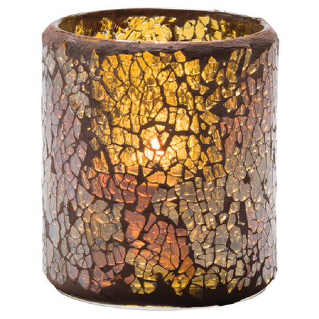 Hollowick 6301G Crackle™ Votive Lamp 3-1/4"H X 3" Dia. Glass