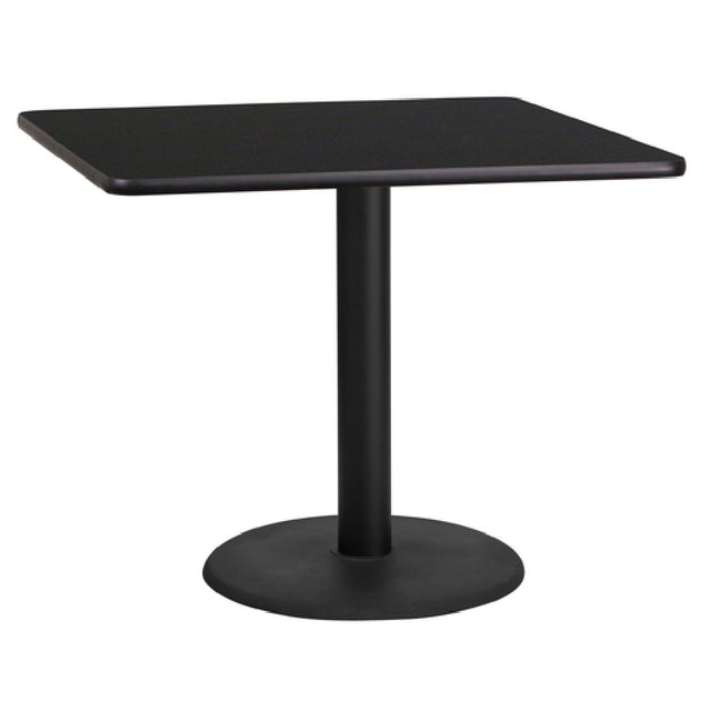 Flash Furniture XU-BLKTB-3636-TR24-GG Table 36"W X 36"D X 31-1/8"H Dining Height