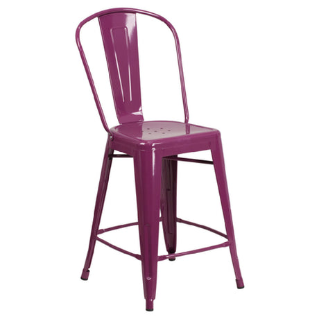 Flash Furniture ET-3534-24-PUR-GG Bar Stool 500 Lb. Weight Capacity Counter Height