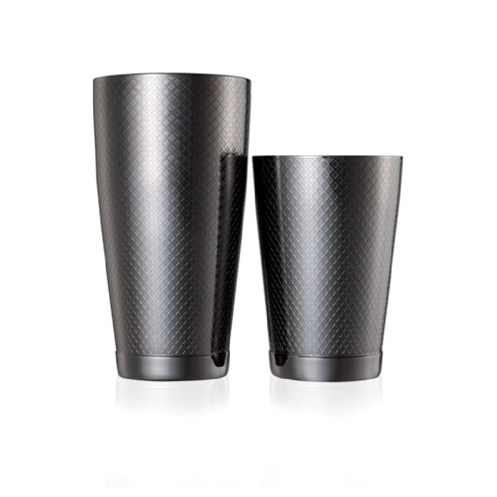 Mercer Culinary M37200BK Barfly® Diamond Lattice Cocktail Shaker Set Includes: (1) Each 28 Oz. & 18 Oz. Shaker