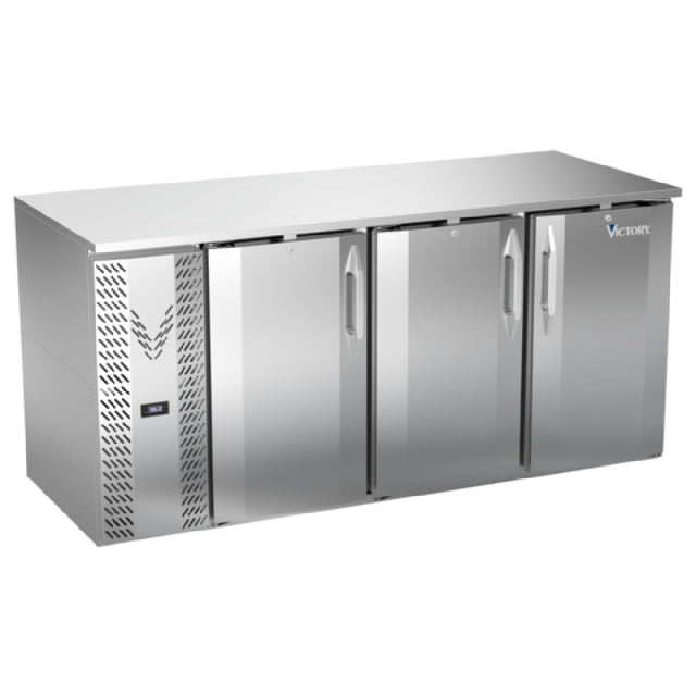 Victory VBB72HC-F-S - Back Bar Refrigerator, Food Rated, Three-section