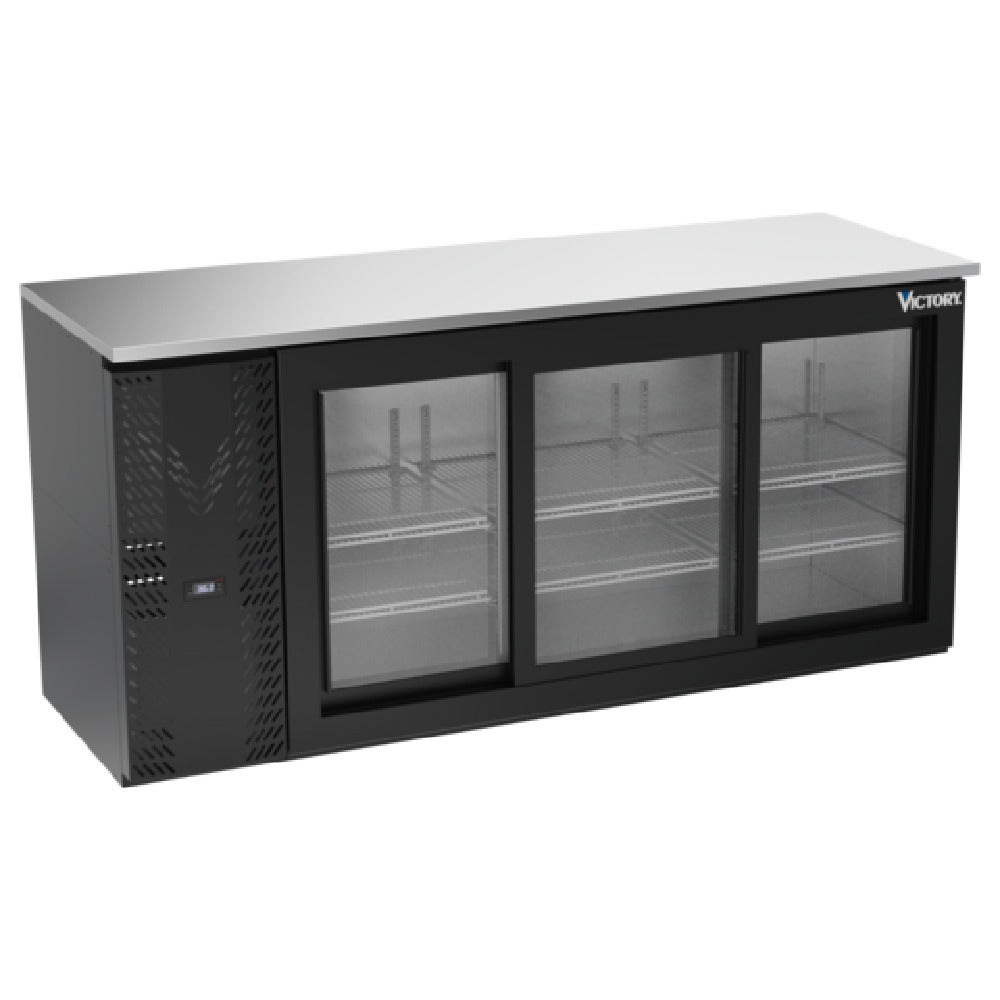 Victory VBBN72HC-F-GS-B - Back Bar Refrigerator, Food Rated, Three-section