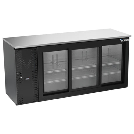 Victory VBBN72HC-F-GS-B - Back Bar Refrigerator, Food Rated, Three-section