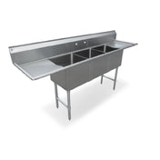 Steel Works Stainless SWS3C162012-24LR-318 Sink 18ga/304 Stainless Steel 25-1/2" X 96" X 43-3/4"H