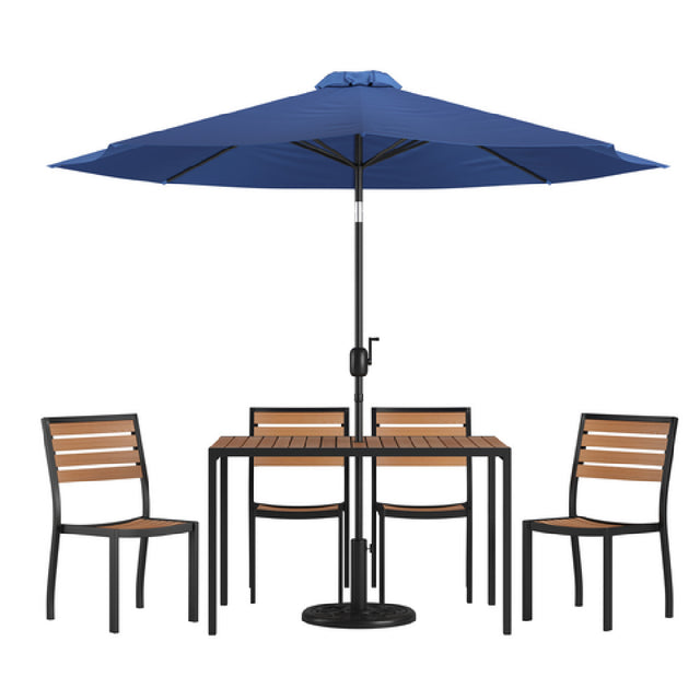 Flash Furniture XU-DG-304860364-UB19BNV-GG Patio Dining Table Set Includes (1) 48"W X 30"D Rectangular Table