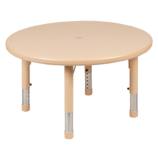 Flash Furniture YU-YCX-007-2-ROUND-TBL-NAT-GG Preschool Activity Table 33" Dia. X 14-1/2" To 23-3/4" Adjustable Height