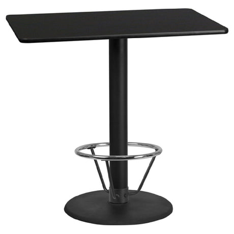 Flash Furniture XU-BLKTB-3048-TR24B-4CFR-GG Table 48"W X 30"D X 43-1/8"H Bar Height