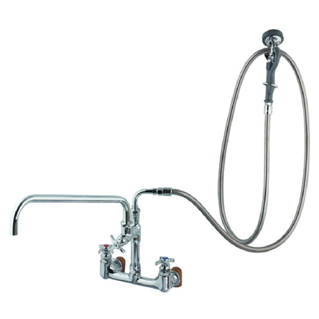 T&S Brass B-0289 Big-Flo Pre-Rinse Unit 8" Centers On Wall Mount Base Faucet (B-0290)