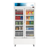 Koolmore KM-MDR-2GD-39 KoolMore Slim Commercial Merchandiser Refrigerator 39.37"W X 23.86"D X 77.56"H