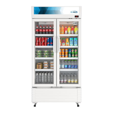 Koolmore KM-MDR-2GD-39 KoolMore Slim Commercial Merchandiser Refrigerator 39.37"W X 23.86"D X 77.56"H