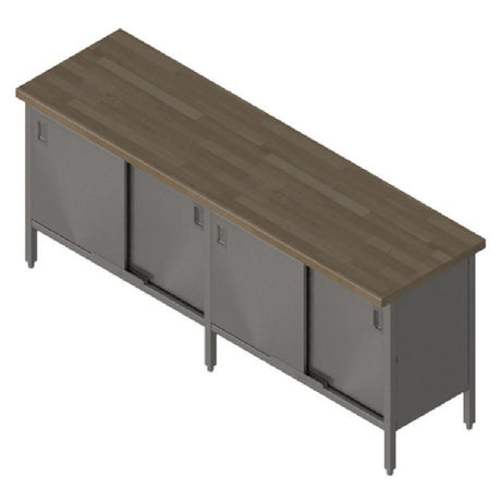 John Boos EBSW7-24108 Work Table Cabinet Base With Sliding Doors 108"W X 24"D X 36-1/2"H Overall Size