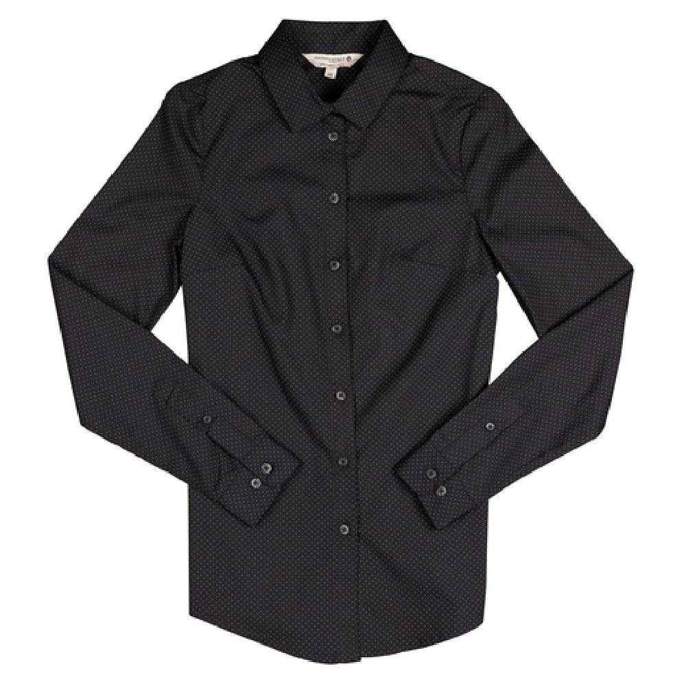 Chef Works SFC01WBLK2XL Women's Deco Dress Shirt Long Sleeves Adjustable Button Cuffs