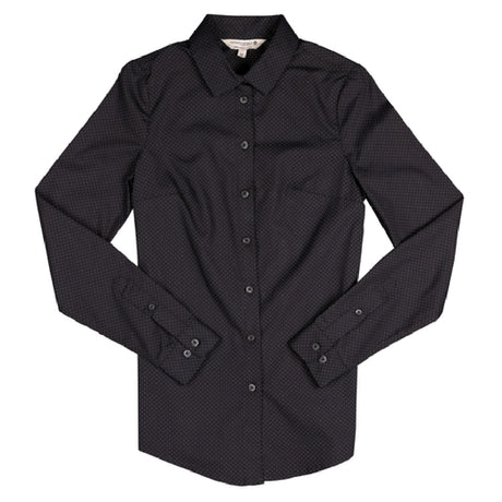 Chef Works SFC01W-BLK-XS Women's Deco Dress Shirt Long Sleeves Adjustable Button Cuffs