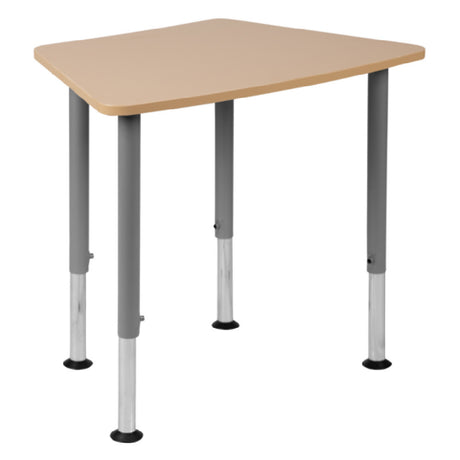 Flash Furniture XU-SF-1001-NAT-A-GG Billie Hex Student Desk 27"W X 18-1/4"D X 24" To 33" Adjustable Height