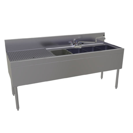 Glastender FSB-72R-S Underbar Sink Unit Four Compartment 72"W X 24"D