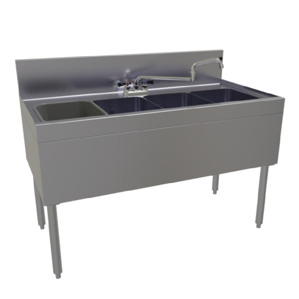 Glastender FSB-48-S Underbar Sink Unit Four Compartment 48"W X 24"D