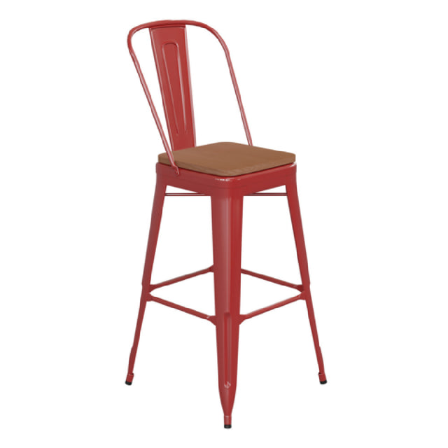 Flash Furniture CH-31320-30GB-RED-PL2T-GG Kai Bar Stool 500 Lb. Weight Capacity