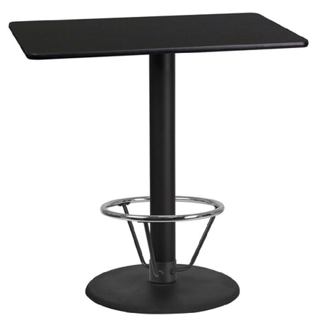 Flash Furniture XU-BLKTB-2442-TR24B-4CFR-GG Table 42"W X 24"D X 43-1/8"H Bar Height