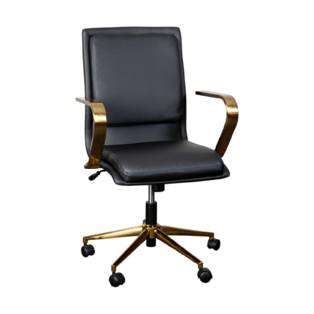 Flash Furniture GO-21111B-BK-GLD-GG James Office Chair 18" To 21-3/4" Adjustable Seat Height