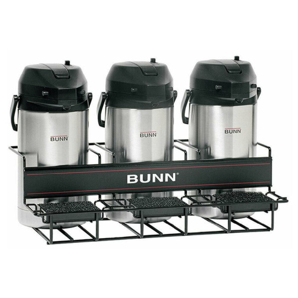 Bunn 35728.0002 UNIV-3 APR Universal Airpot Rack (3) Lower Racks Displays (3) Push-button Or Lever-action Airpots (not Included)