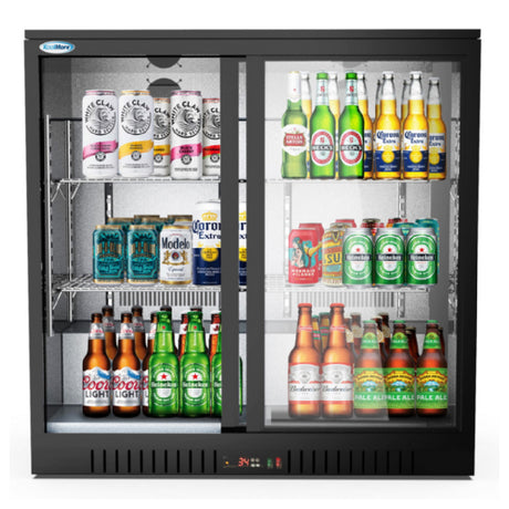 Koolmore BC-2DSL-BK Back Bar Refrigerator Two-section 35-2/5"W X 20-1/2"D X 35-2/5"H