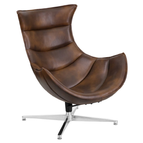 Flash Furniture ZB-39-GG Swivel Cocoon Chair Retro Style Integrated Curved Arms