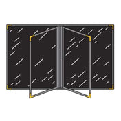 Menu Solutions RS150A Menu Cover Holds 5-1/2" X 8-1/2" Inserts Quad Panel Booklet With 6 Views