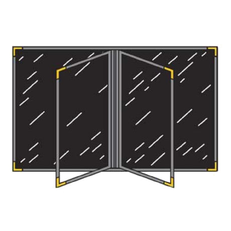 Menu Solutions RS150B Menu Cover Holds 5-1/2" X 11" Inserts Quad Panel Booklet With 6 Views