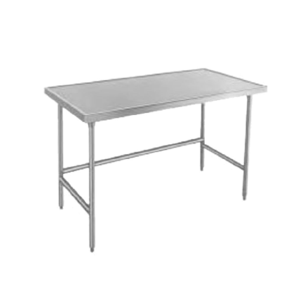 Advance Tabco TVLG-4812 Work Table 144"W X 48"D 14 Gauge 304 Stainless Steel Top With Countertop Non Drip Edge