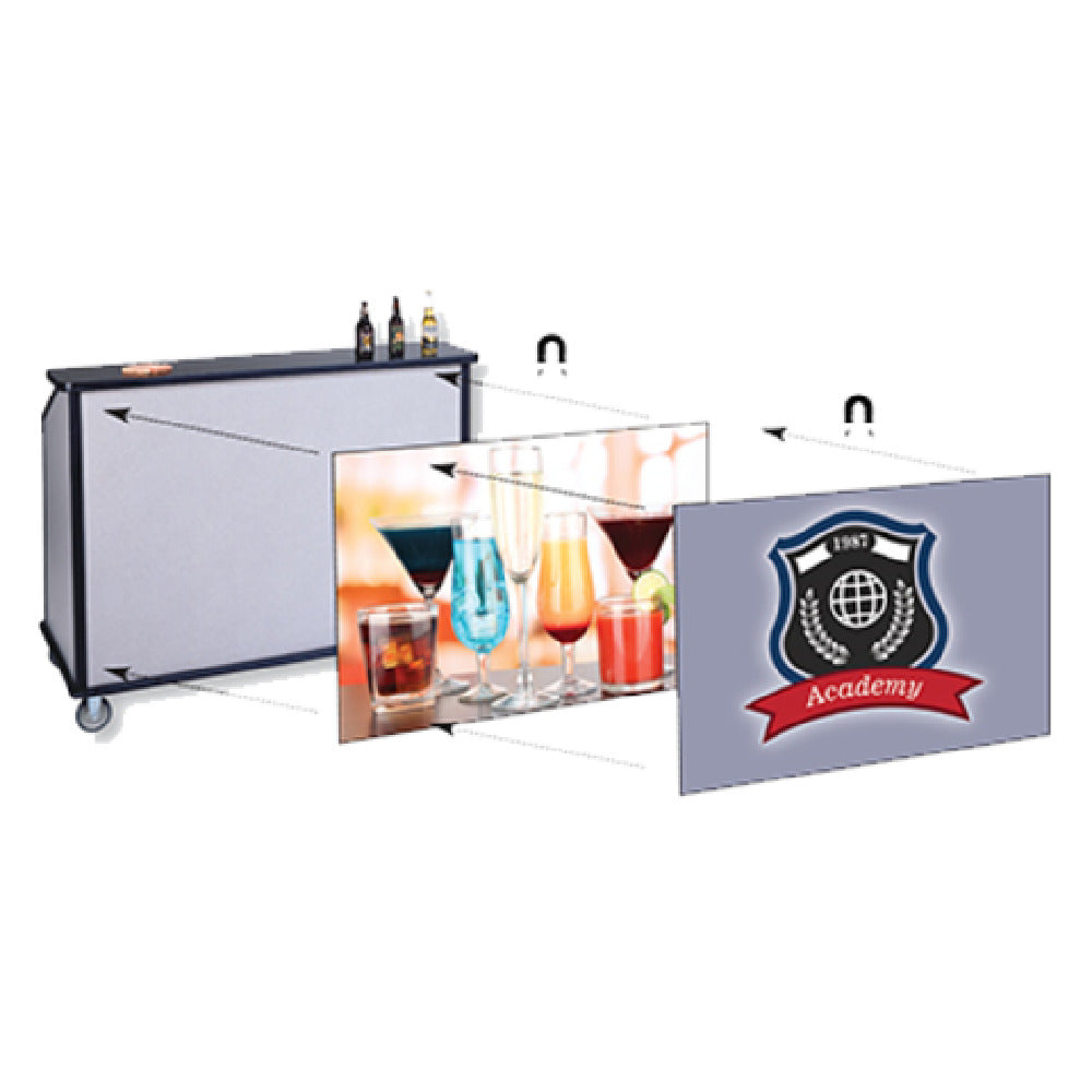 Geneva MAGNETIC SIGN 2 Magnetic Signage 53"W X 36"H Adheres To Bars With Stainless Steel Front Panels Or Stainless Steel Front Panels Wrapped In Walnut Or Black Vinyl Finishes Only (will Not Work With Bars Wrapped With Other Available Finishes)