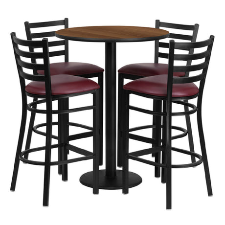 Flash Furniture RSRB1028-GG Table And Bar Stool Set Includes (1) 30" Dia. X 42"H Table