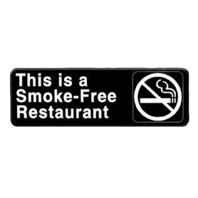 Thunder Group PLIS9320BK Information Symbol Sign 9" X 3" "This Is A Smoke-Free Restaurant"